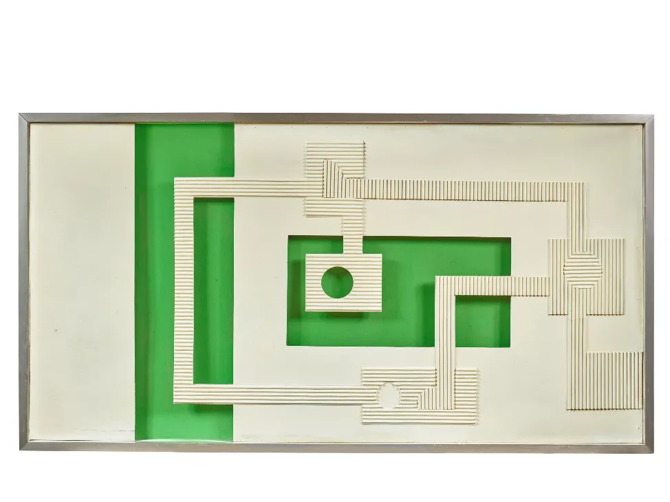 Modern & Contemporary Sector - Elmarsa - Nejib Belkhodja_Circuit ouvert_1970_Embossed corrugated carton_60 x 140 cm.webp