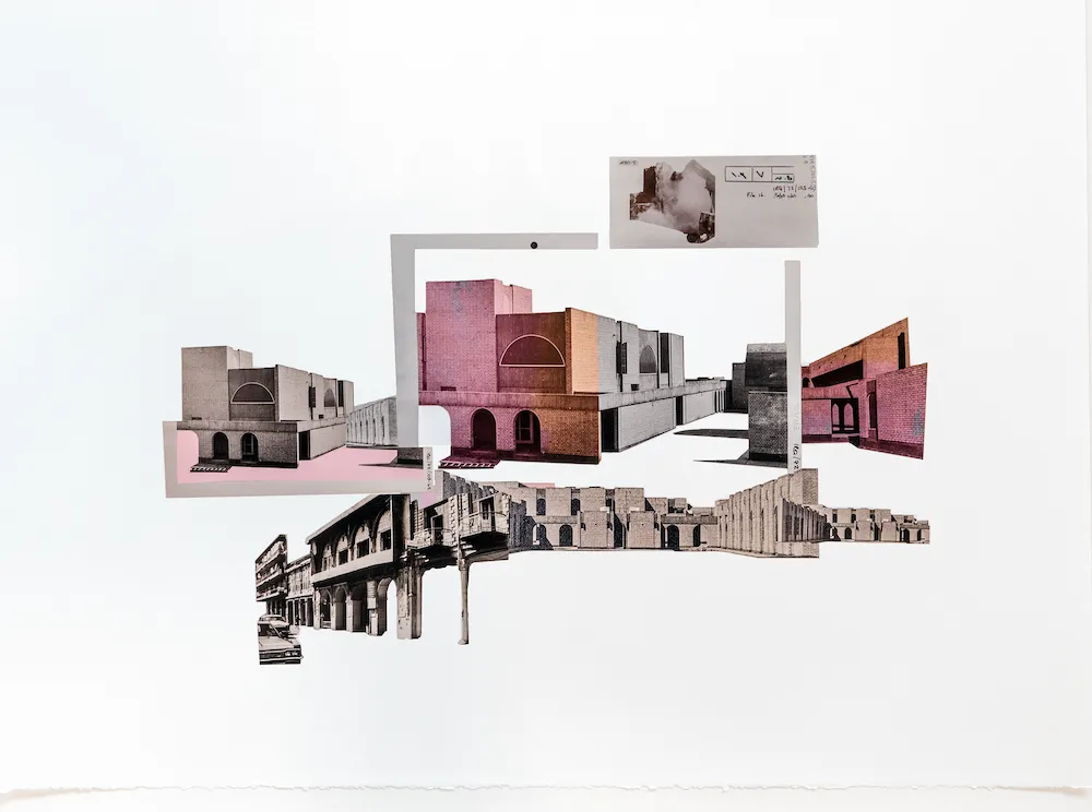 Sama Alshaibi, 'In Miniature', 2025, Mixed media collage, 77 x 107 cm.webp