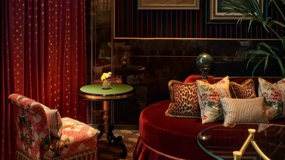 Ofelia restaurant interior at The Arts Club Dubai — maximalist decor and dramatic lighting